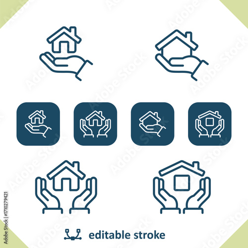 Real Estate Icons. Hand, Hands, House, Home Icon