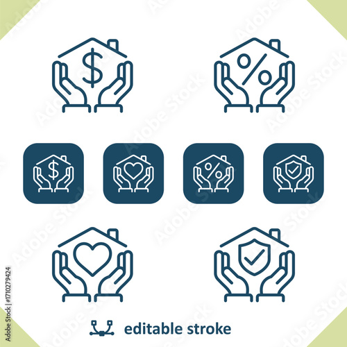 Real Estate Icons. Hand, Hands, House, Home Icon