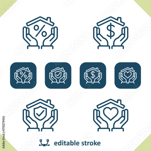 Real Estate Icons. Hands, Hand, House, Home Icon