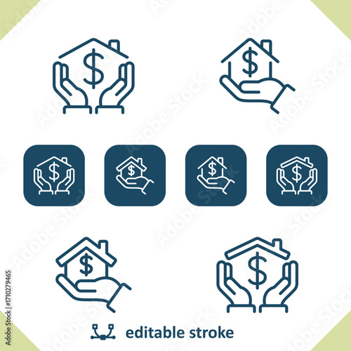 Real Estate Icons. Hands, Hand, House, Home Icon