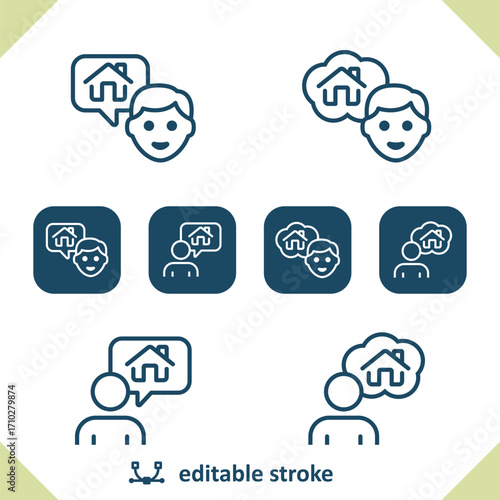 Realtor Icons. Real Estate Agent, Home Owner, House Icon