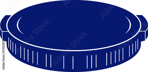 classic blue lid secure seal, simple design, versatile graphic, isolated on transparent background