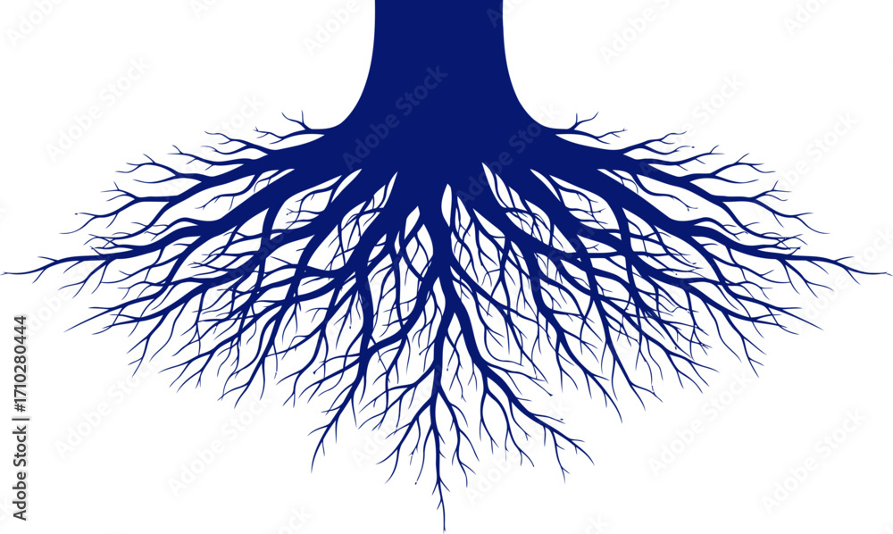 Obraz premium deep blue roots a majestic graphic of natures foundation, isolated on transparent background