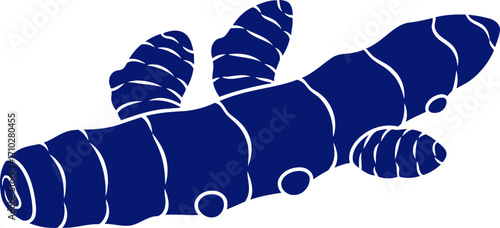 deep blue turmeric vibrant art, exotic spice, culinary design, isolated on transparent background