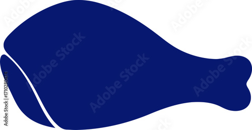 delicious navy blue chicken leg a simple illustration for food branding, isolated on transparent background