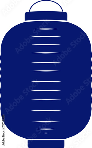 elegant midnight blue paper lantern festive asian design graphic, isolated on transparent background