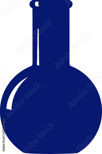 midnight blue erlenmeyer flask a icon of scientific discovery, isolated on transparent background
