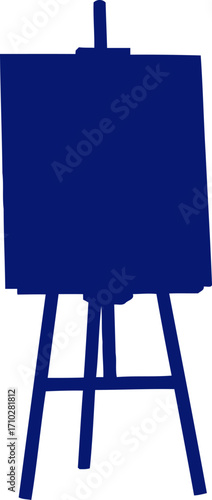 midnight blue easel blank canvas, artistic inspiration, creative potential, isolated on transparent background