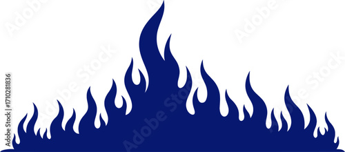 midnight blue flames fiery graphic for fierce designs, isolated on transparent background