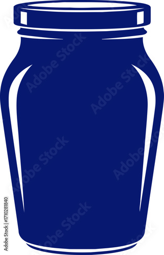 midnight blue glass jar a timeless icon for preserving memories, isolated on transparent background