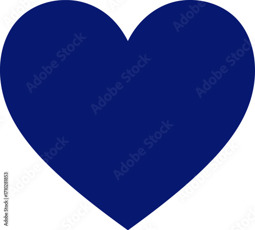 midnight blue heart a symbol of deep affection and unwavering loyalty, isolated on transparent background