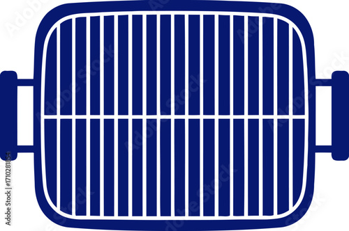 midnight blue grill grate a icon for culinary branding, isolated on transparent background