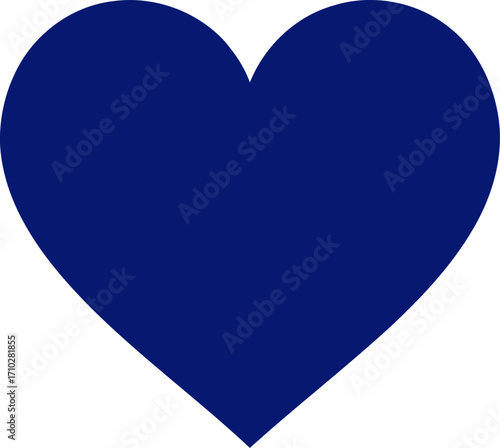 midnight blue heart simple elegance graphic for love and romance designs, isolated on transparent background