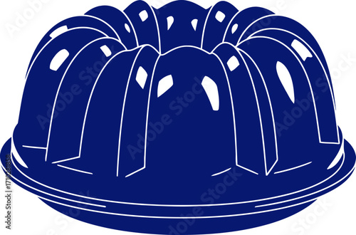 midnight blue gugelhupf elegant dessert for culinary branding, isolated on transparent background