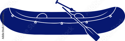 midnight blue inflatable raft a icon of serene aquatic adventure, isolated on transparent background