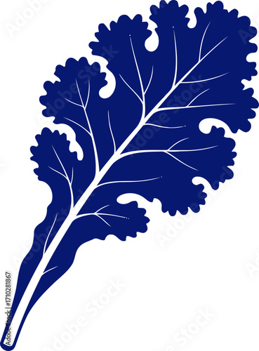 midnight blue kale leaf a icon of natures bounty and freshness, isolated on transparent background