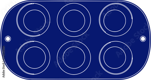 midnight blue muffin baking tray elegant icon for culinary branding, isolated on transparent background