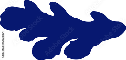 midnight blue oak leaf elegant nature for eco branding, isolated on transparent background