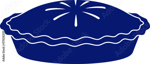 midnight blue pie a icon of sweet mystery and delight, isolated on transparent background