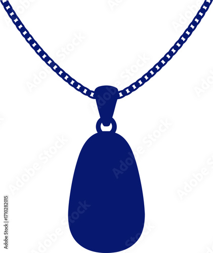 midnight blue pendant necklace elegant icon for jewelry design, isolated on transparent background