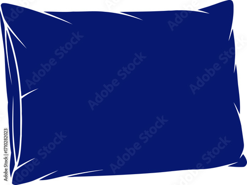 midnight blue pillow icon for restful sleep and sweet dreams, isolated on transparent background