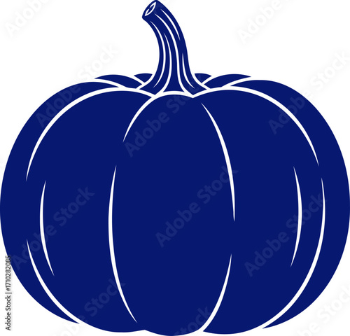 midnight blue pumpkin autumn harvest mystery, gothic charm, festive design, isolated on transparent background