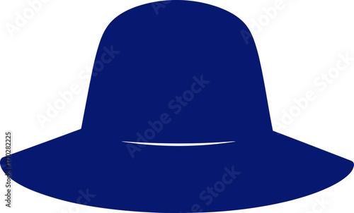 midnight blue sun hat elegant graphic for summer fashion, isolated on transparent background