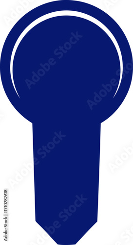 midnightblue keyhole icon of secrets, mystery, and hidden potential, isolated on transparent background