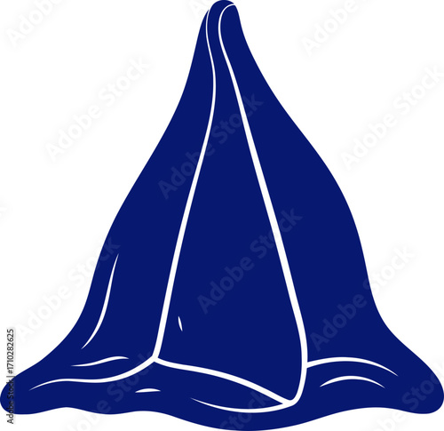 midnightblue folded cloth elegant icon for branding and design, isolated on transparent background