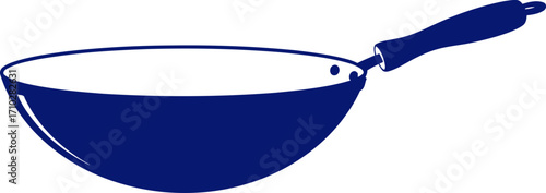 midnightblue wok culinary icon, asian cuisine, restaurant branding, isolated on transparent background