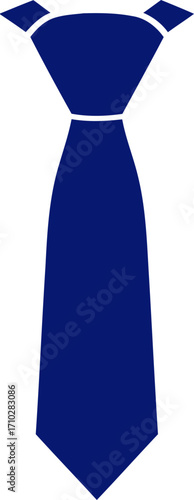 navy blue necktie professional style, simple elegance, graphic, isolated on transparent background