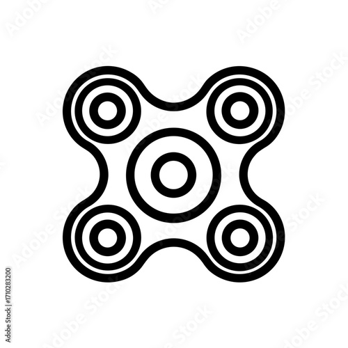 Stress Relief Toy Fidget Spinner Icon 