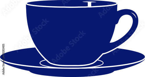 serene midnight blue teacup a graphic for tranquil moments, isolated on transparent background