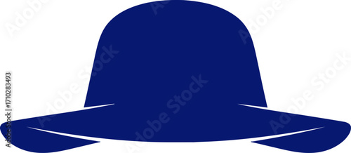 stylish navy blue sun hat summer protection and chic design, isolated on transparent background