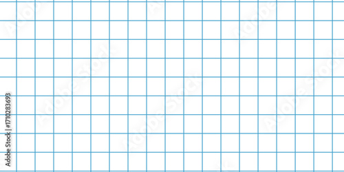 Horizontal grid square graph line page, mockup empty squared grid graph, paper grid square graph line texture of note book blank for note