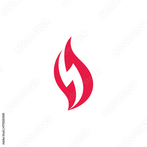 letter s red gas fire simple logo vector