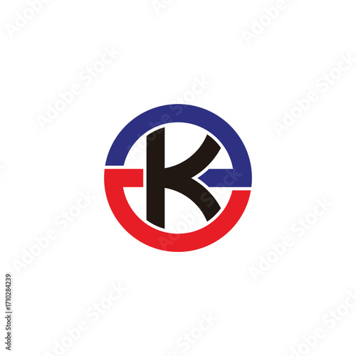letters zk round colorful geometric simple logo vector