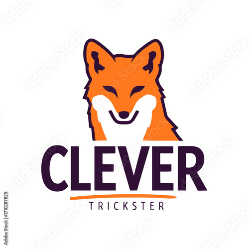 Clever fox mascot logo design with playful expression for branding and marketing
