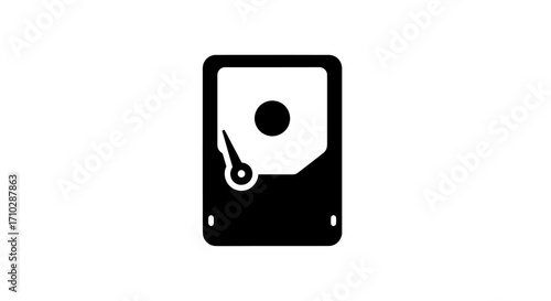 Hard Drive Icon - Digital Data Storage and Computer Hardware Symbol.