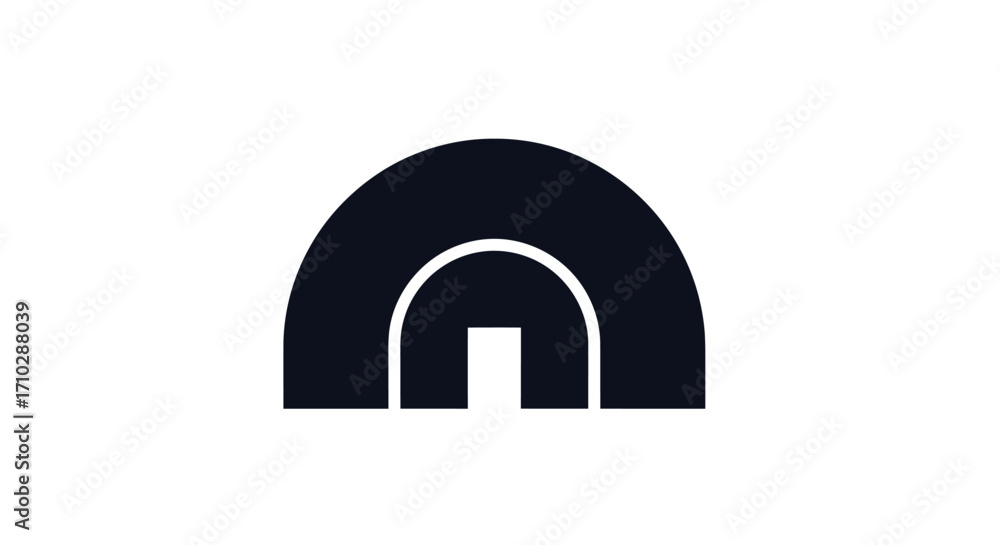 Fototapeta premium Abstract black archway logo design with a minimalist modern look.