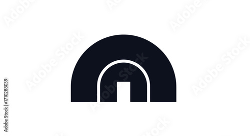 Abstract black archway logo design with a minimalist modern look.