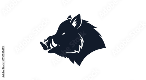 Majestic Wild Boar Head Silhouette.