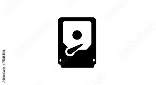 Hard Disk Drive Data Storage Technology Icon.