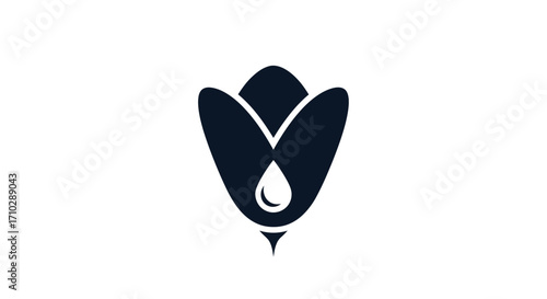 Stylized Bee and Honey Drop Logo Design.