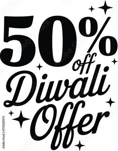 Festive 50% off Diwali offer with sparkling accents