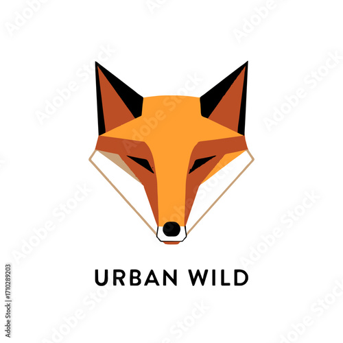 Dynamic geometric fox head logo for modern brands seeking wild spirit and urban edge