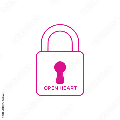 Unlock your potential with this vibrant open heart padlock graphic, symbolizing trust and new beginnings.