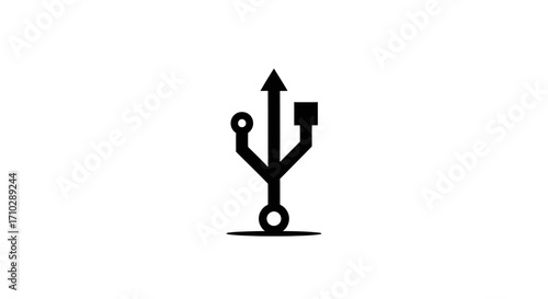 Simple black icon representing the universal serial bus symbol.