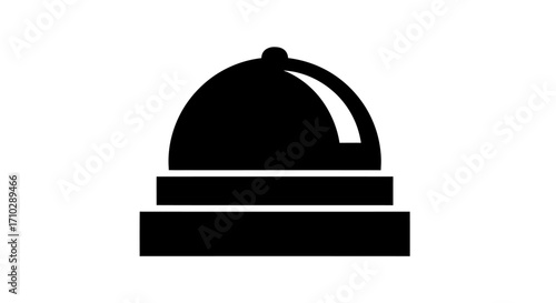 Black silhouette of a scientific observatory dome structure.