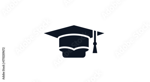 Academic cap icon representing education and graduation symbol.